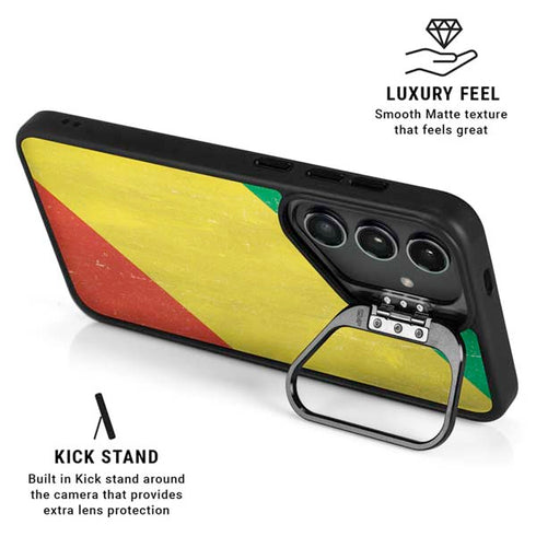 Republic of the Congo Flag Distressed Galaxy S24 Kickstand Case